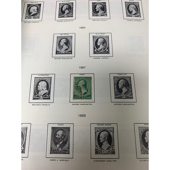 Vintage 1980 Treat Hobby Stars & Stripes American Stamp Album w 100+ Stamps - Picture 6 of 13